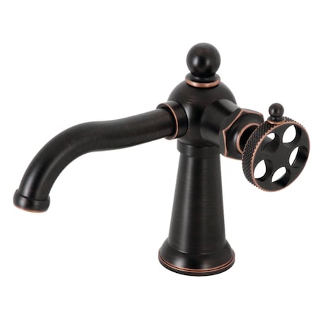 Kingston Brass KS354RKXNB Single-Handle Bathroom Faucet with Push Pop-Up, Naples Bronze KS354RKXNB